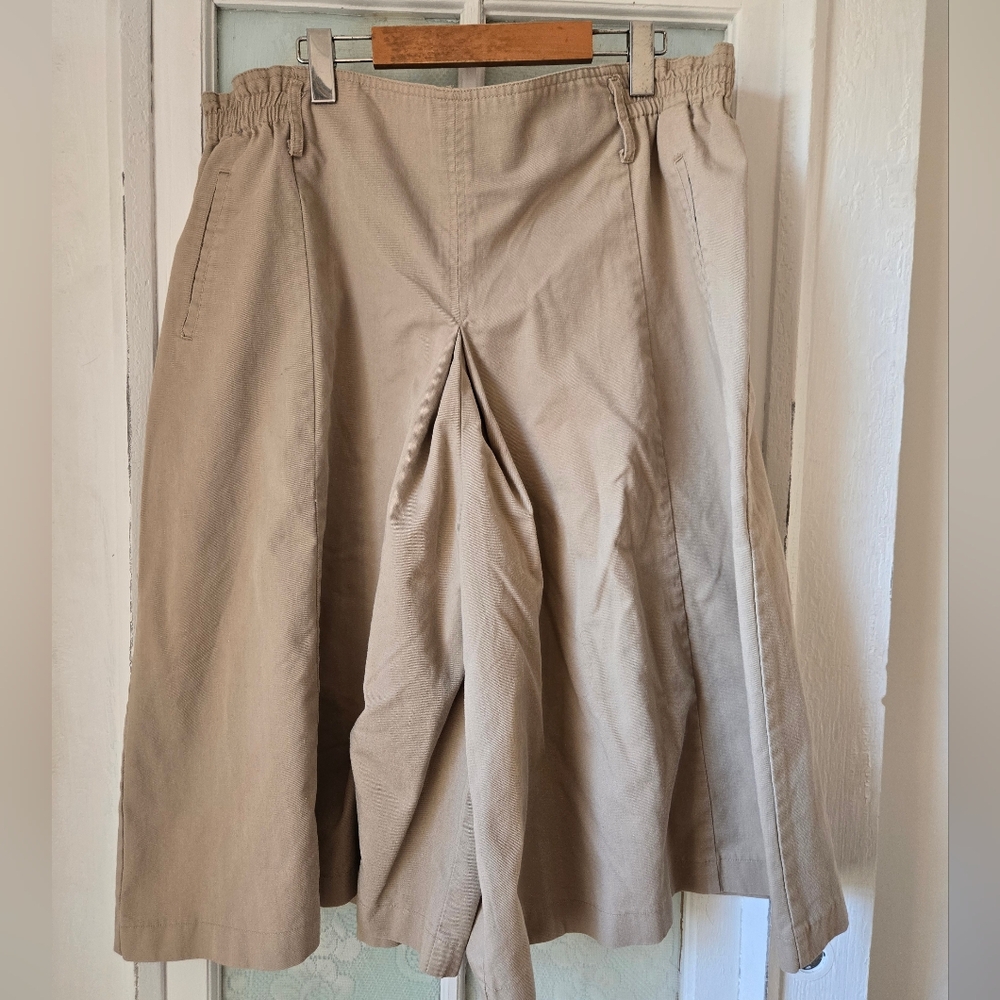 New Direction Khaki Wide-Leg Culottes Capri Pants Size 24W